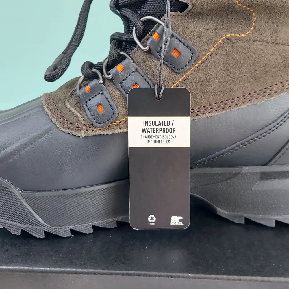 Sorel Scout 87 Black/Quarry Waterproof Men's Winter Boots Size 9 NWT